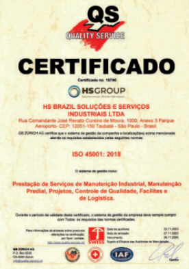 ISO 45001 - Sistema de Gestão de Saúde e Segurança Ocupacional